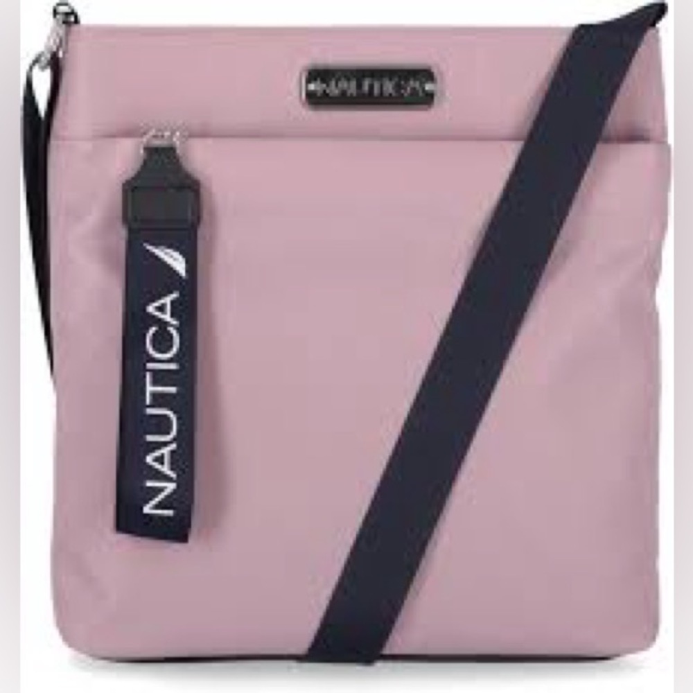 Nautica Diver Nylon Small Crossbody Bag Purse Adjustable Shoulder Strap Mauve - Picture 10 of 13